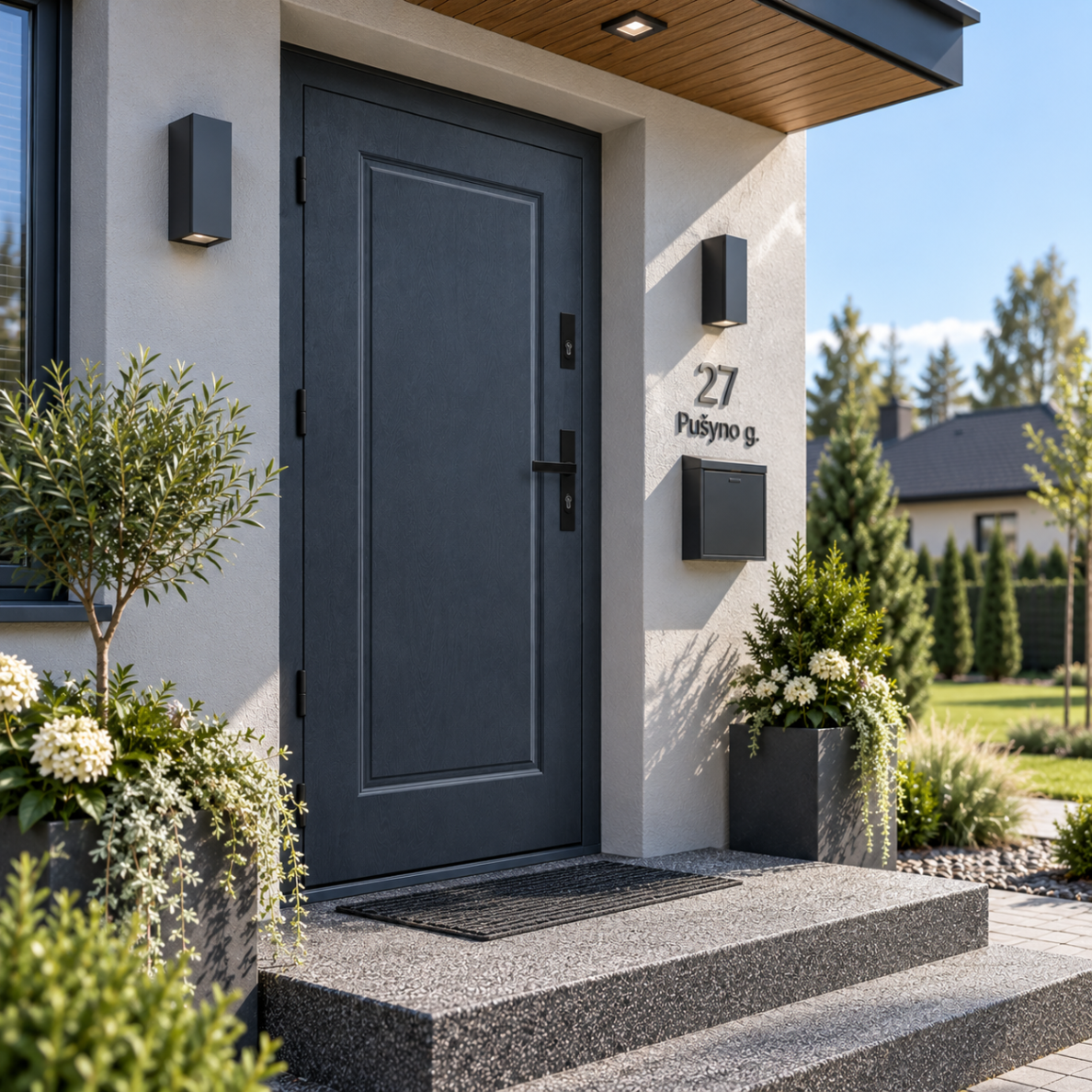 Pelēkas ārdurvis mājai STA-T21-55 PREMIUM 2 Pelēkas ārdurvis mājai STA-T21-55 PREMIUM 2