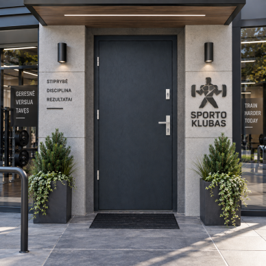 Pelēkas ārdurvis mājai STA-G-55 PREMIUM PLUS 2