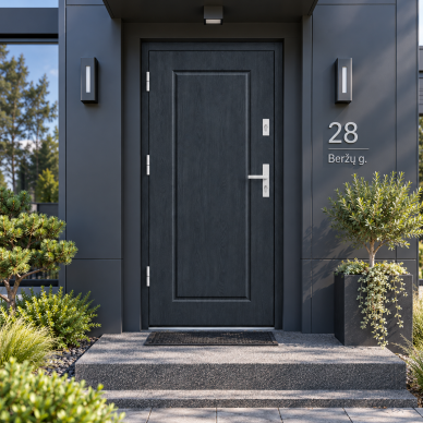 Pelēkas ārdurvis mājai STA-T21-55 PREMIUM PLUS 2