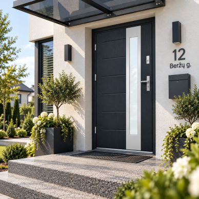Pelēkas ārdurvis mājai STA-T41-S37-72 PREMIUM PLUS 2